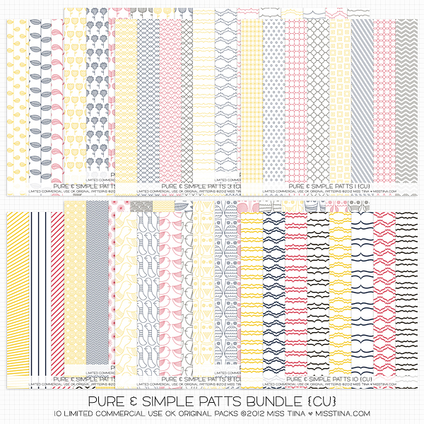 Pure & Simple Patts Bundle {CU} - Includes 80 Patterns!