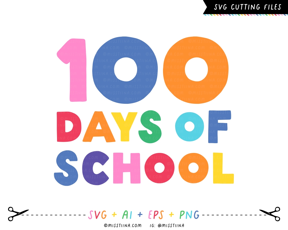 Rainbow 100 Days of School SVG
