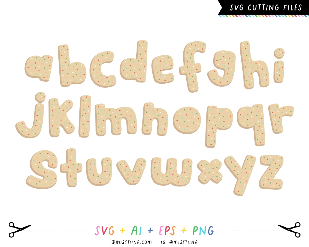 Christmas Sweets Cookie Alphabet SVG