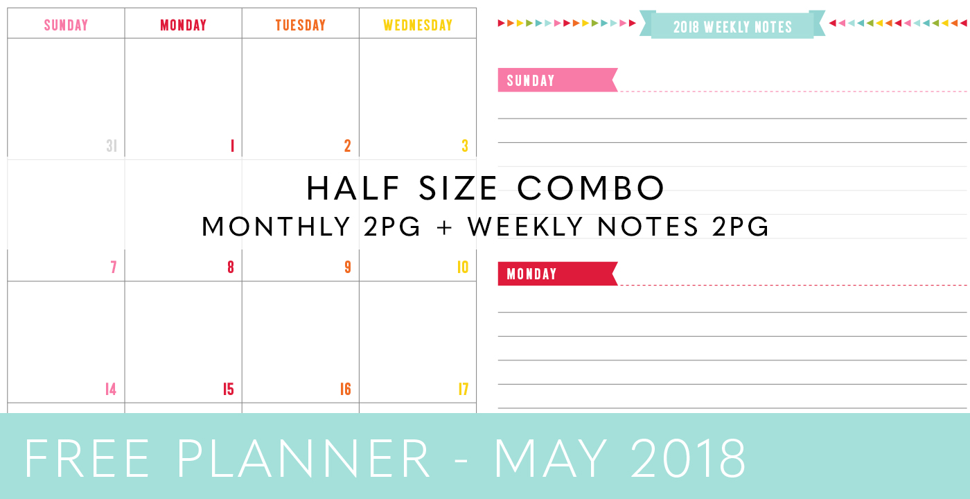 FREE HALF SIZE PLANNER COMBO – MAY 2018 | MissTiina.com