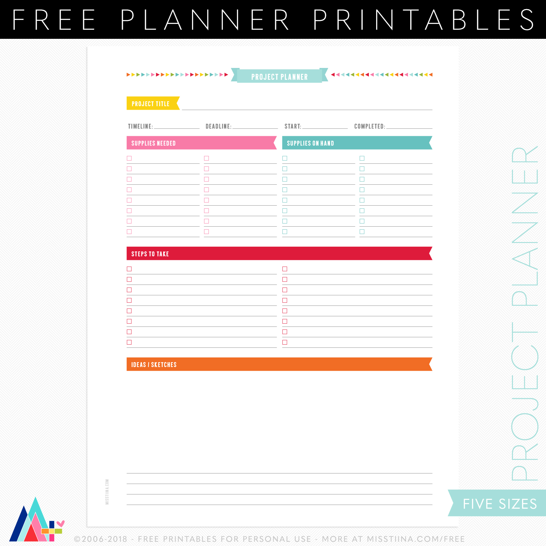 Free Project Planner Current Projects Planner Page Printables Misstiina Com