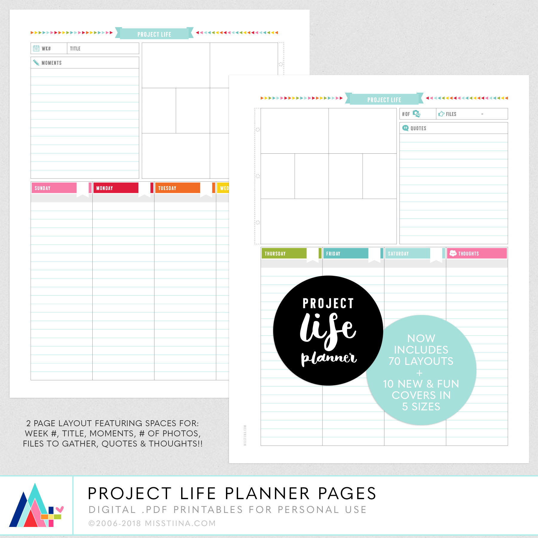 project life layout planner pages