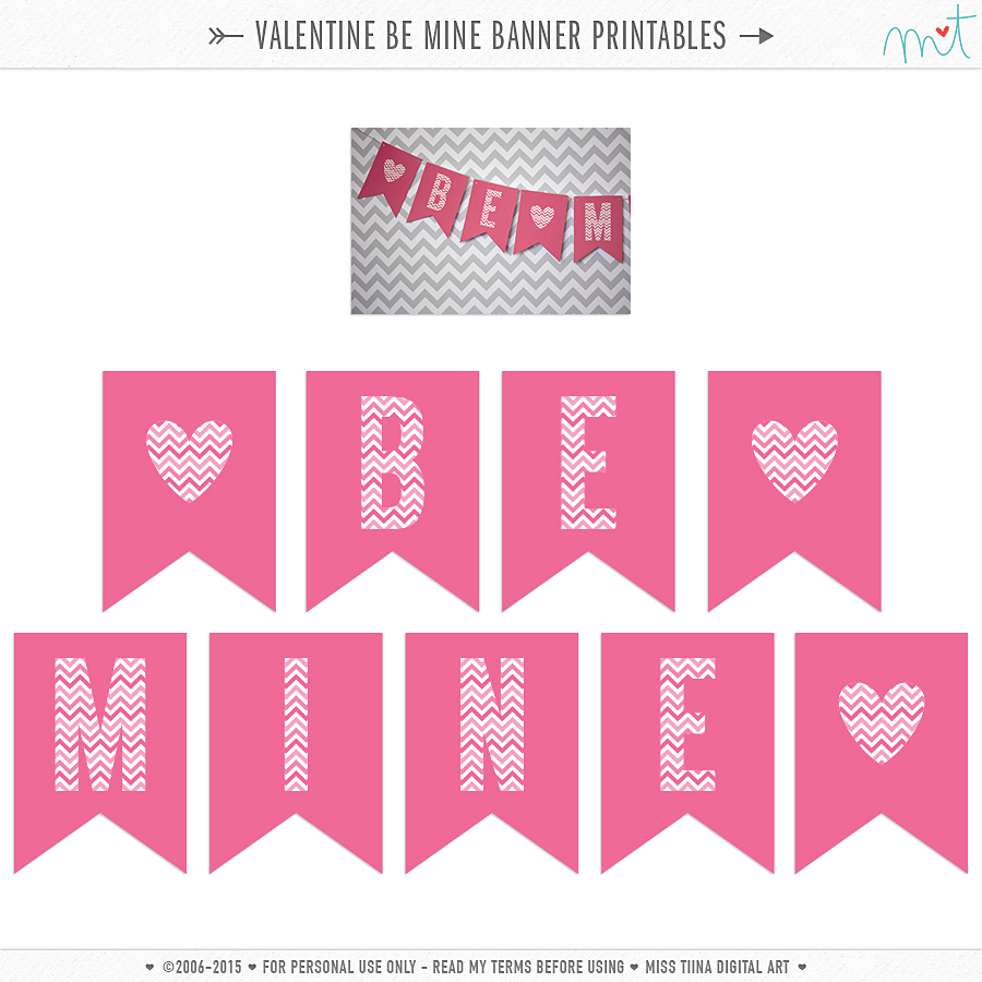 FREE Printable Valentine’s ‘Be Mine’ Banner