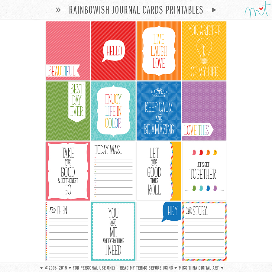 FREE JOURNAL CARD PRINTABLES