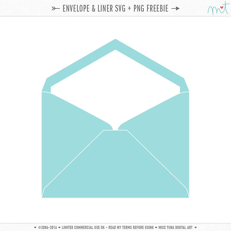 Envelope & Liner SVG + PNG Freebie | MissTiina.com