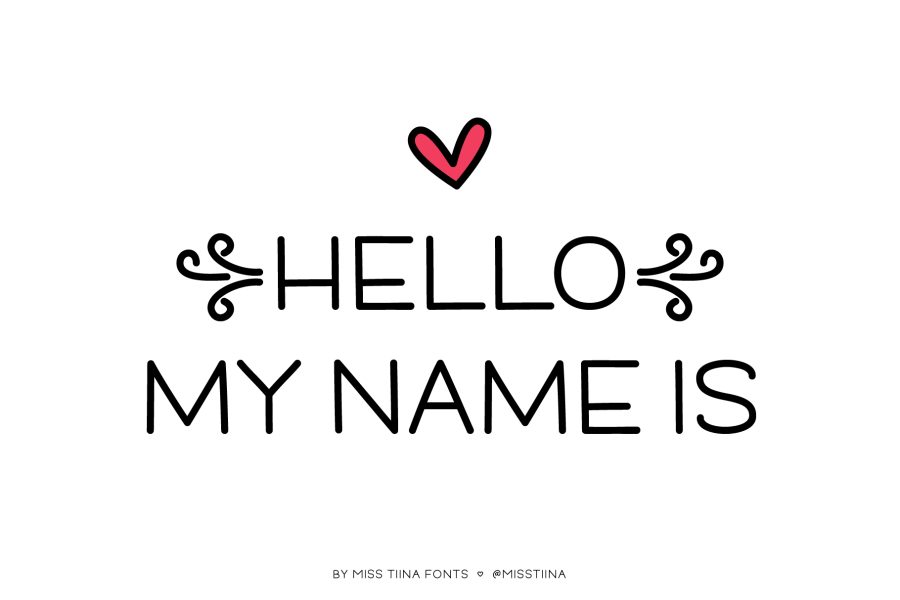 MTF Hello My Name Is Font