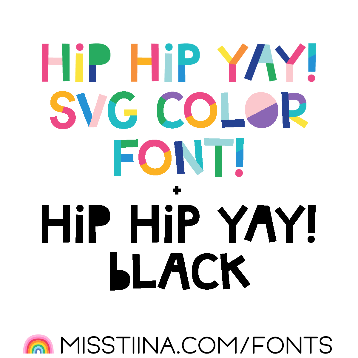 hip hip yay color font