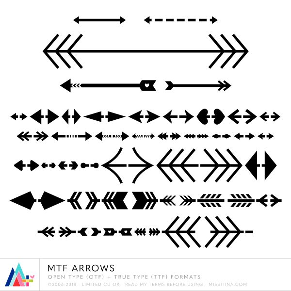 MTF Arrows Font • Miss Tiina Fonts