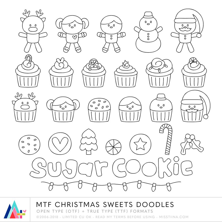 christmas sweets doodles