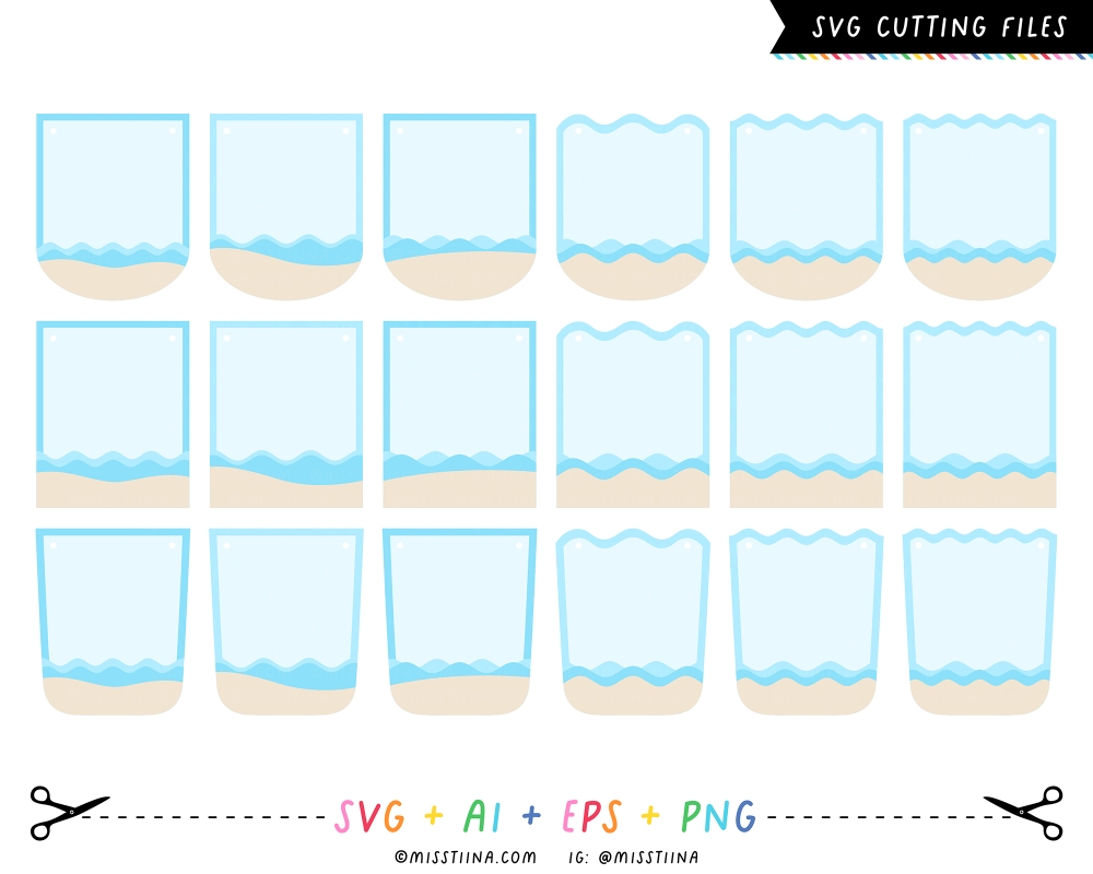 Banners 4 - Summer Waves Templates SVG