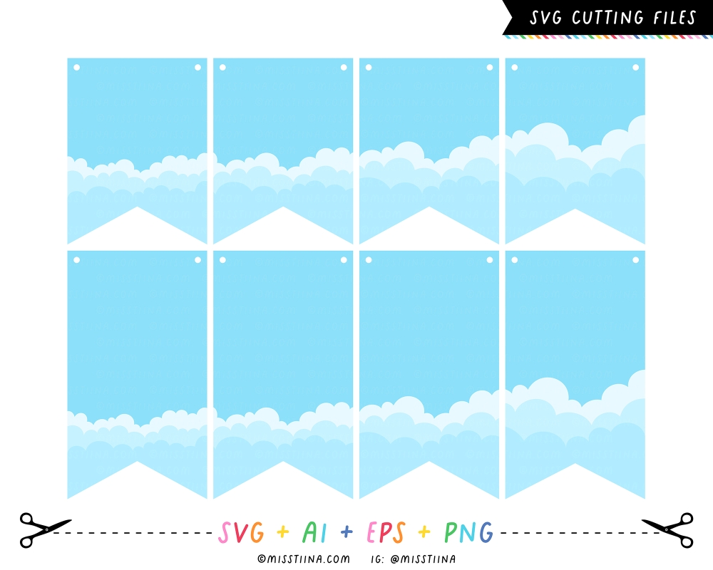 Banners 8 - Layered Cloud Templates SVG