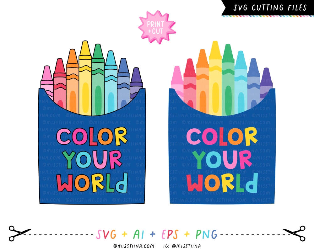 Rainbow Box of Crayons SVG