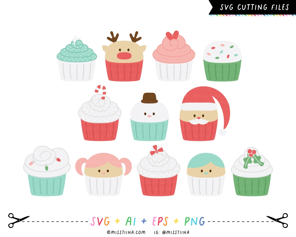 Christmas Sweets Cupcakes SVG