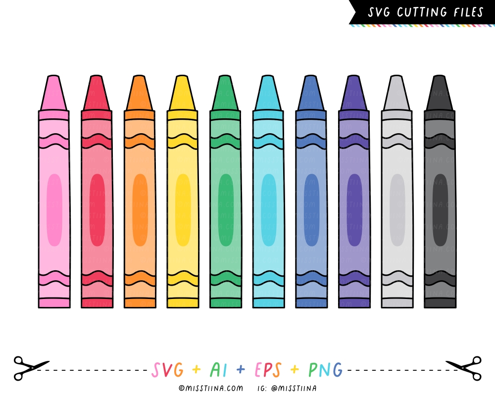 Rainbow Crayons SVG
