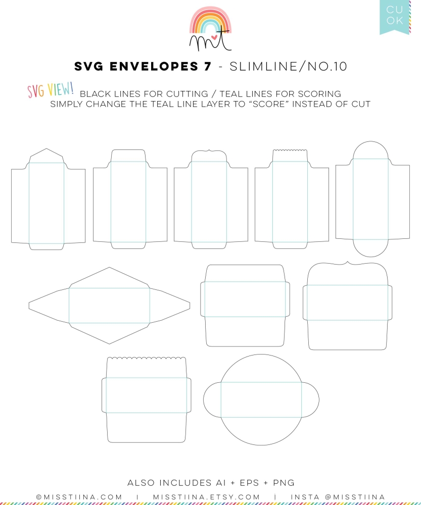 Envelopes 7 - Slimline SVG