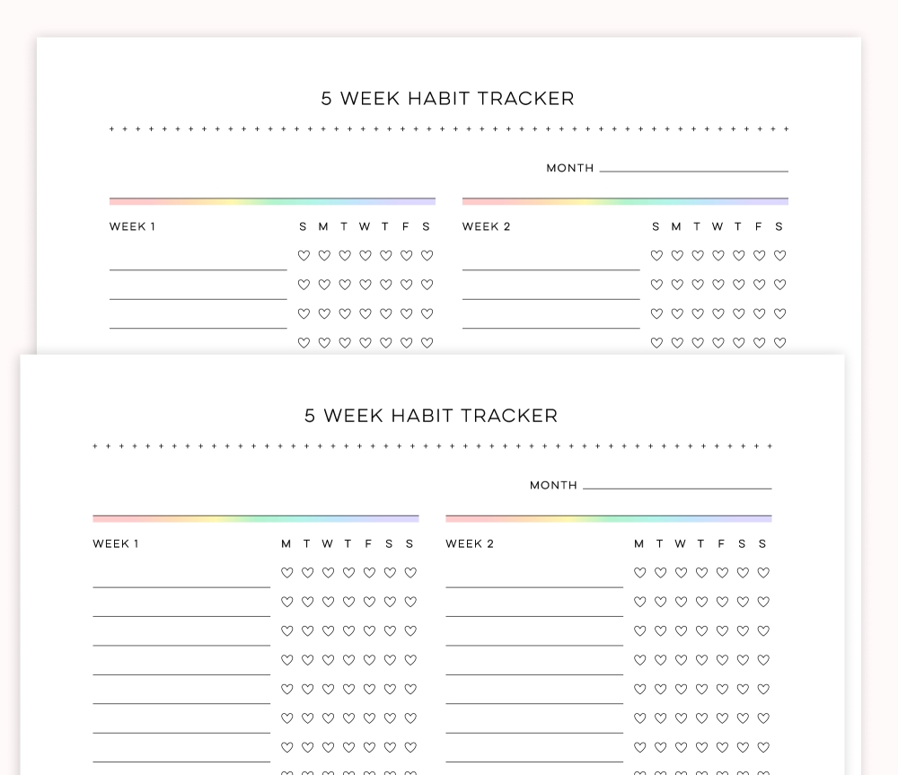 5 Week Habit Tracker