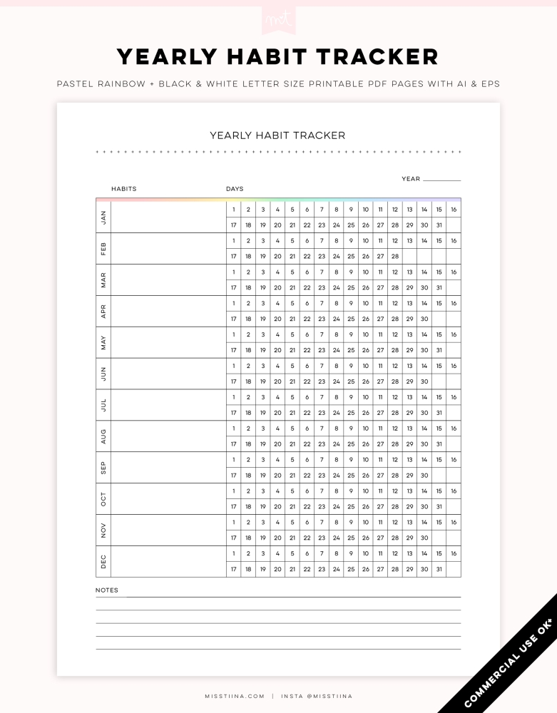 Yearly Habit Tracker