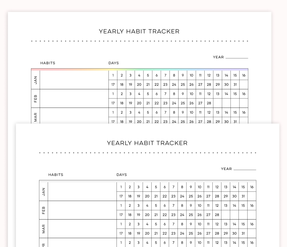 Yearly Habit Tracker