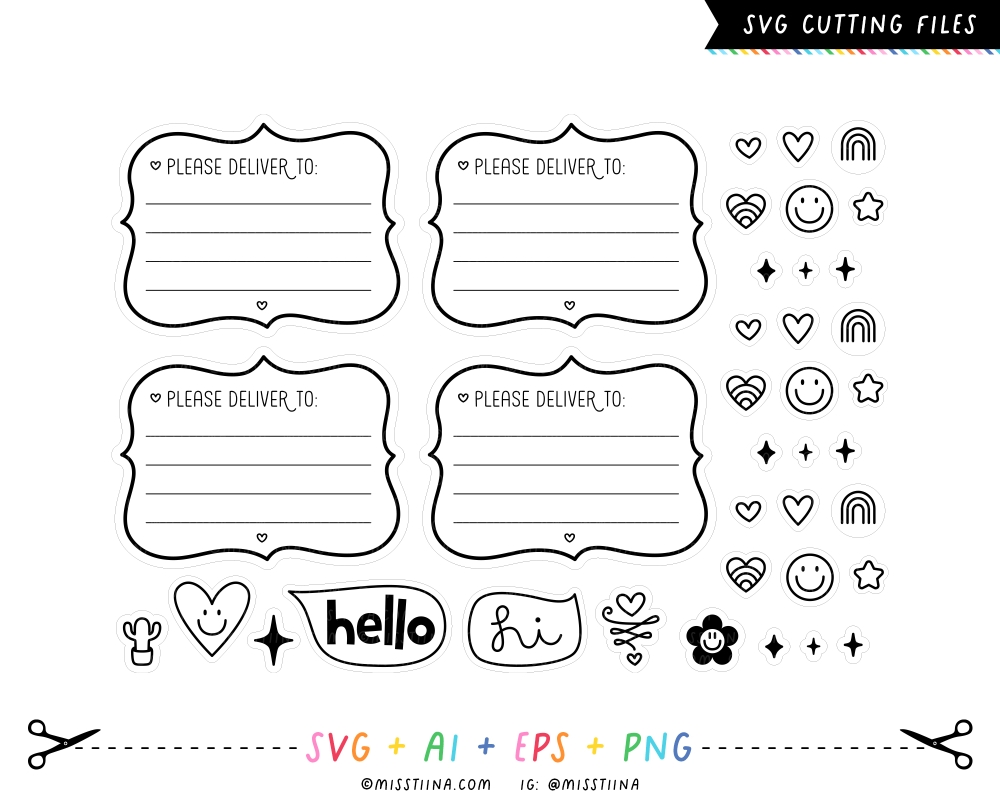Mailing Labels with smiley stickers and more SVG