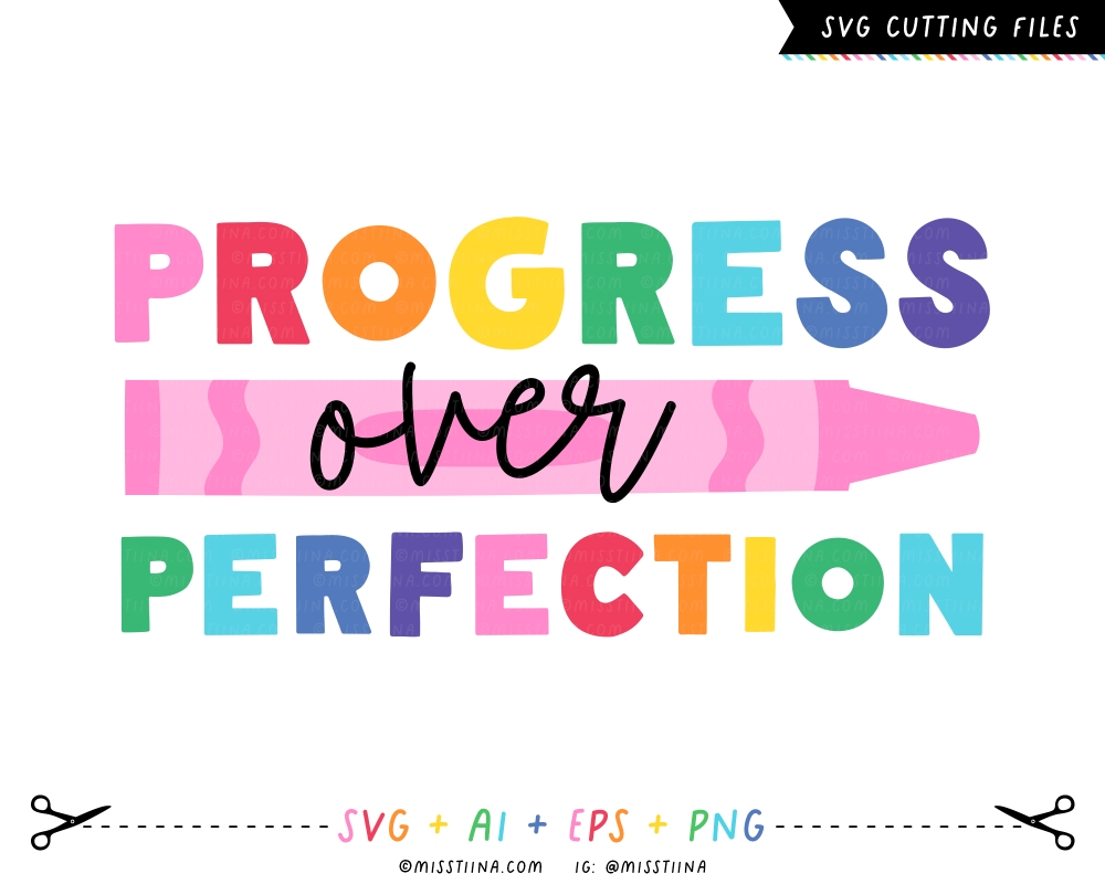 Rainbow Progress over Perfection SVG
