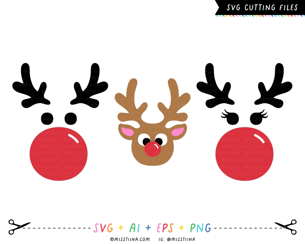 Reindeer Family Collection SVG