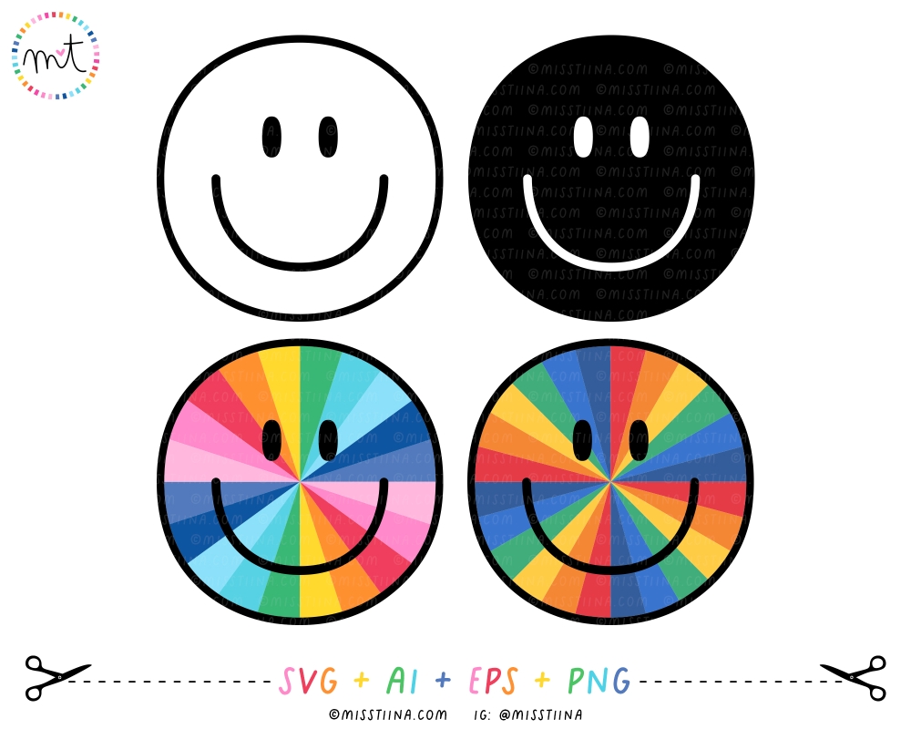 Smiley Guy Rainbow SVG