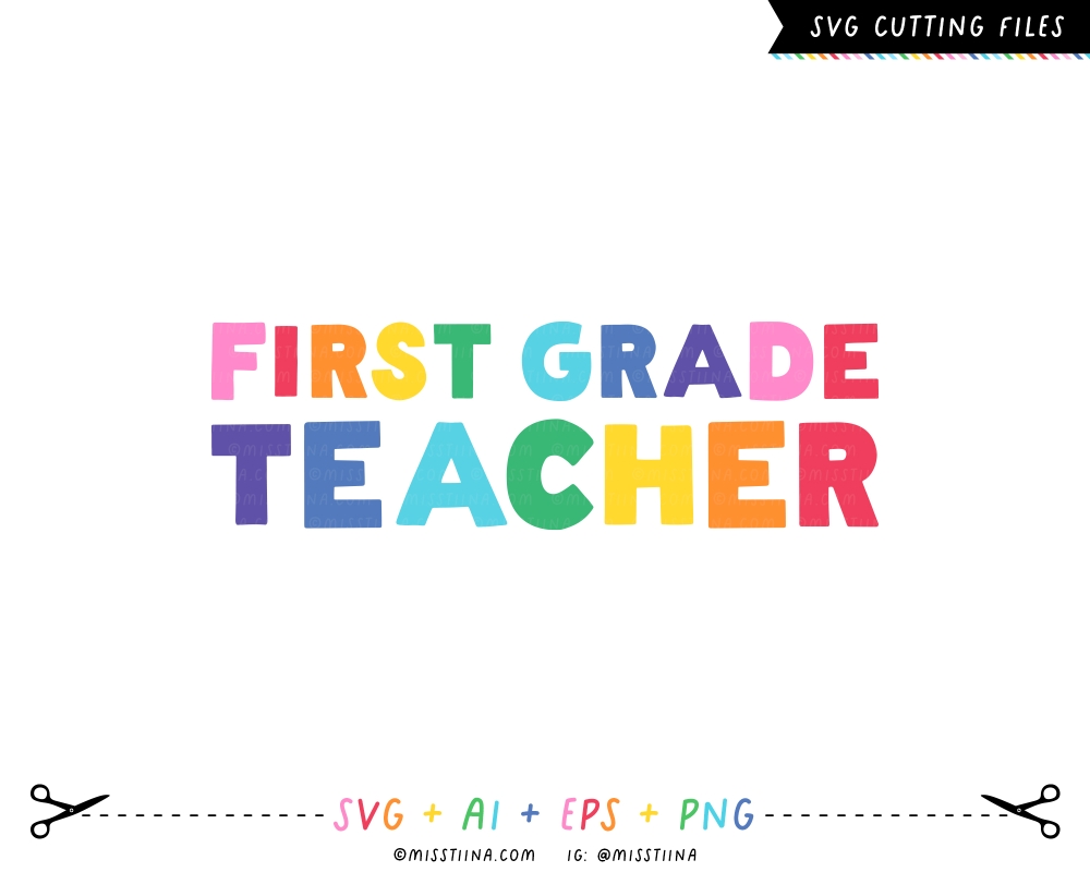Rainbow Teacher Grade Levels SVG