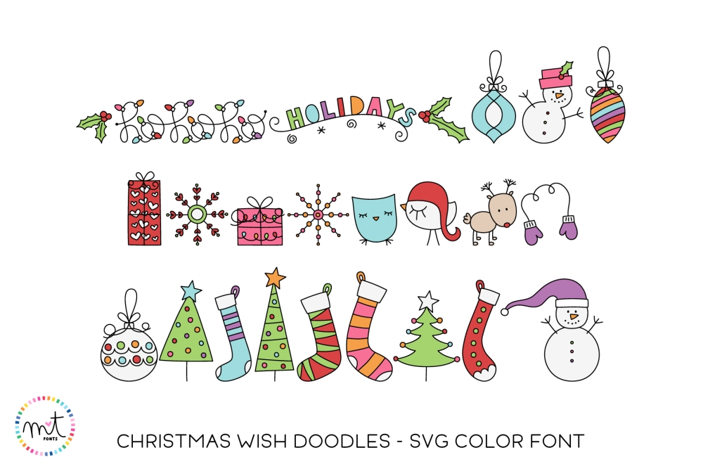 MTF Christmas Wish Doodles - Color SVG