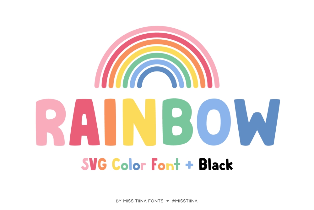MTF Rainbow SVG Color Font + Black