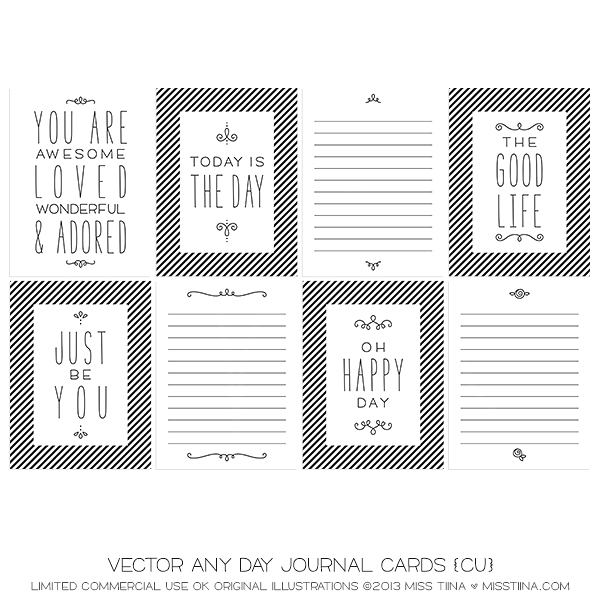 Any Day Journal Cards CU