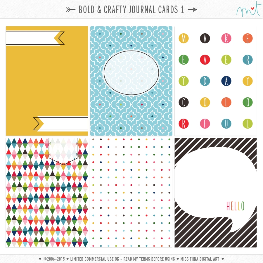 Bold & Crafty Journal Cards 1 CU