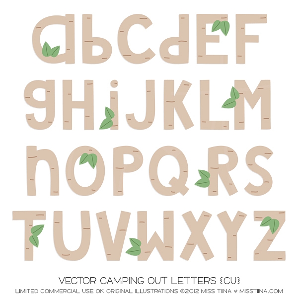 Camping Out Letters CU