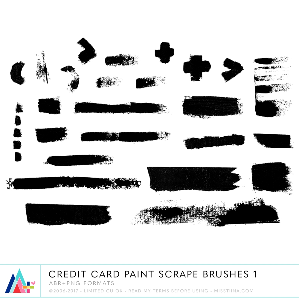 Credit Card Paint Scrape Brushes 1 CU