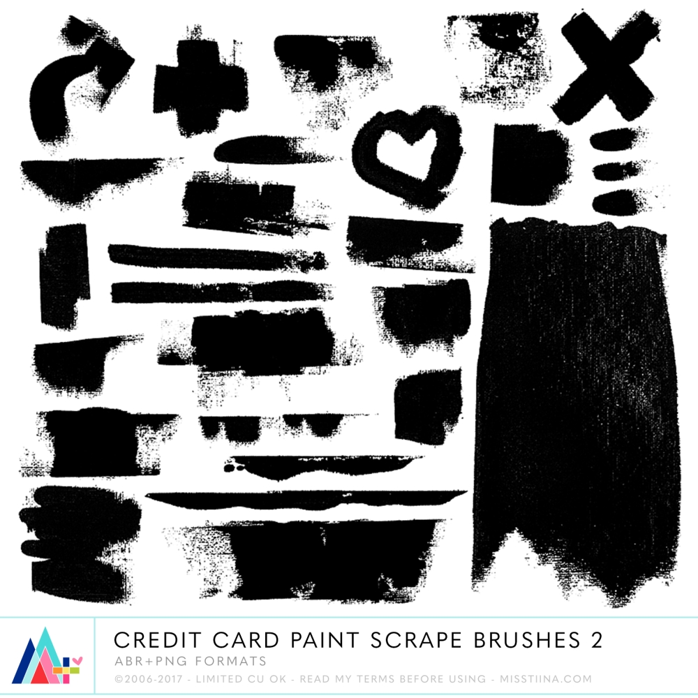 Credit Card Paint Scrape Brushes 2 CU