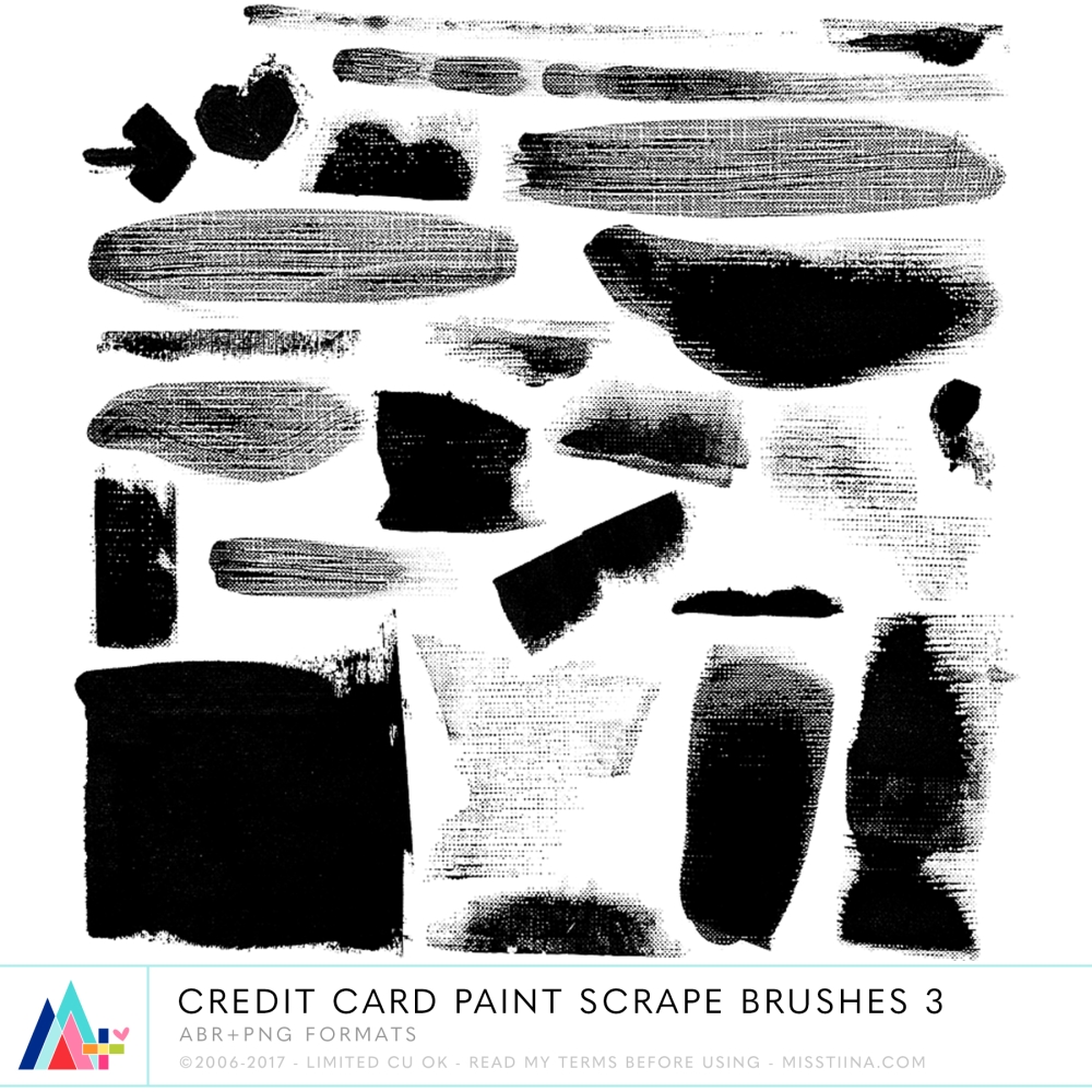 Credit Card Paint Scrape Brushes 3 CU