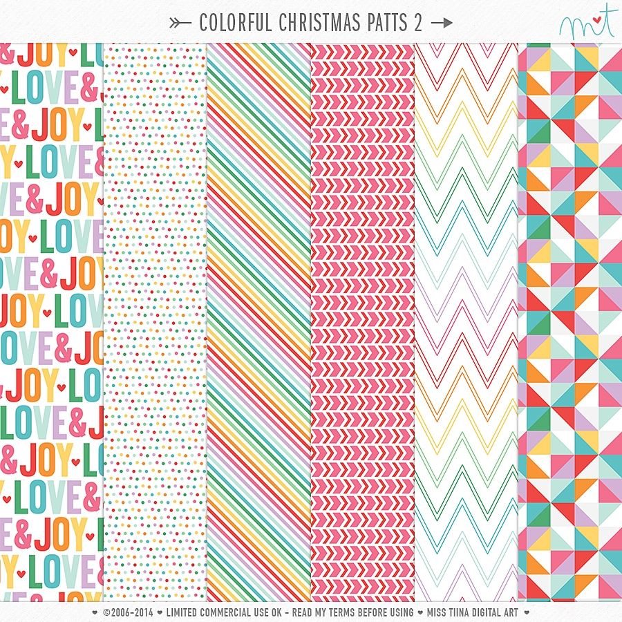 Colorful Christmas Patts 2 CU