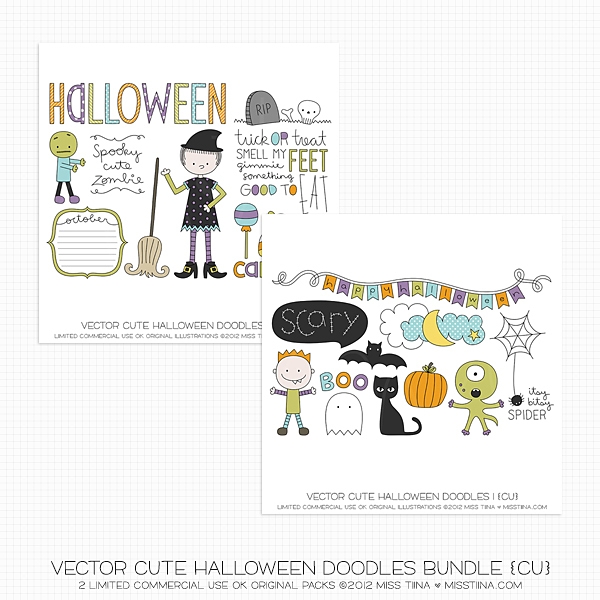 Cute Halloween Doodles Bundle CU