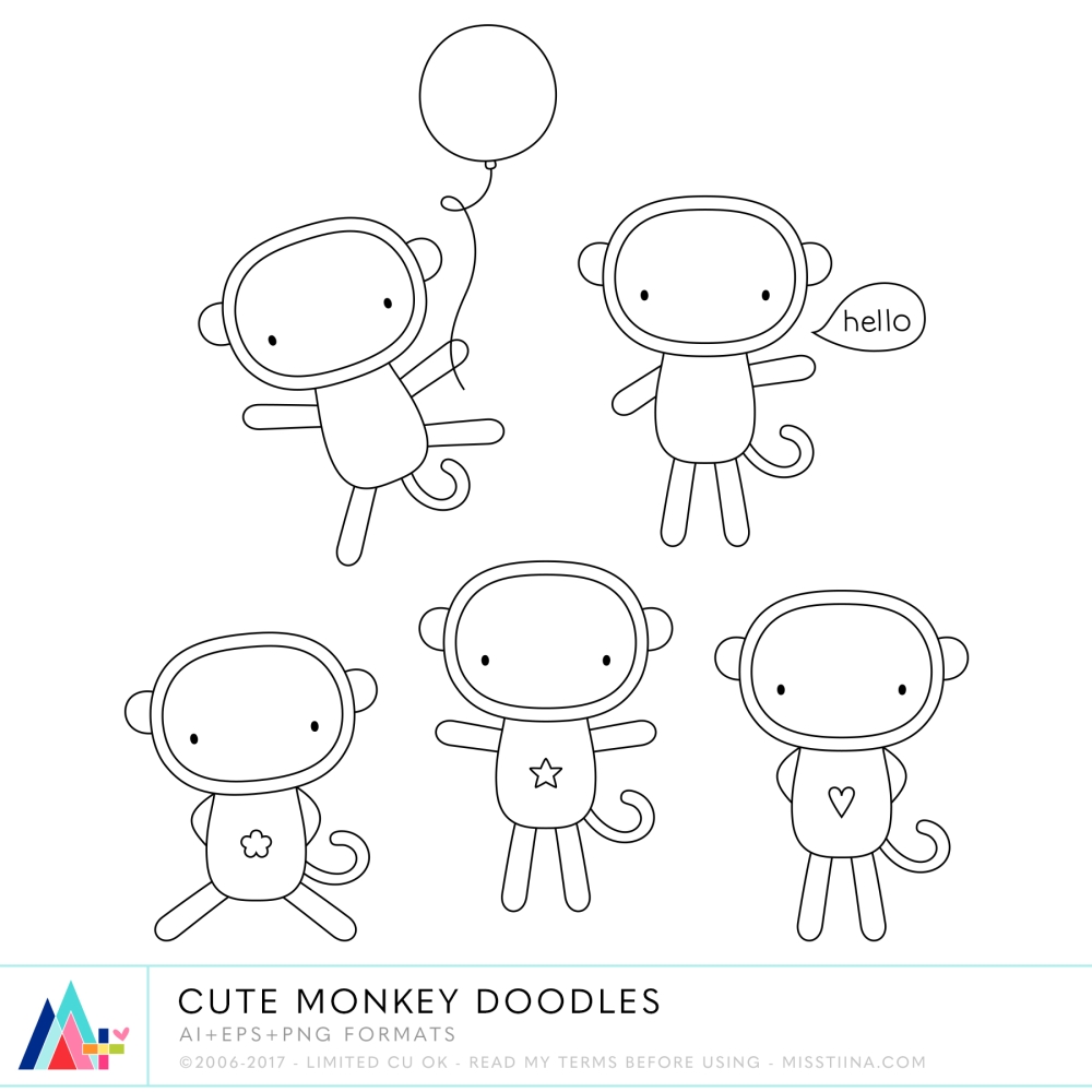 Cute Monkey Doodles CU