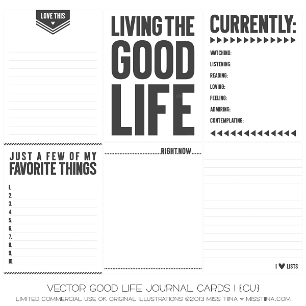 Good Life Journal Cards 1 CU