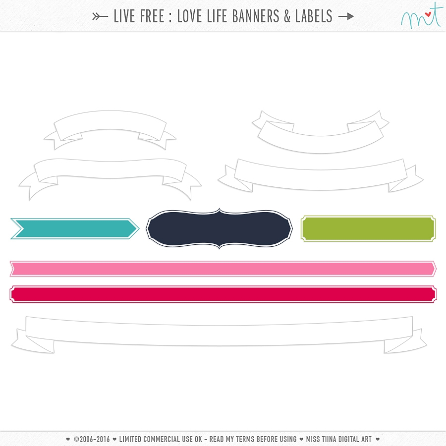 Live Free : Love Life Banners & Labels