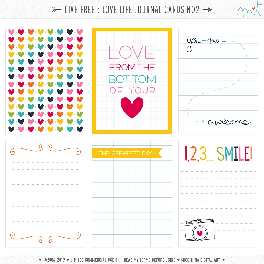 Live Free : Love Life Journal Cards 2 CU