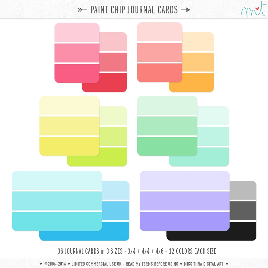 Paint Chip Journal Cards CU