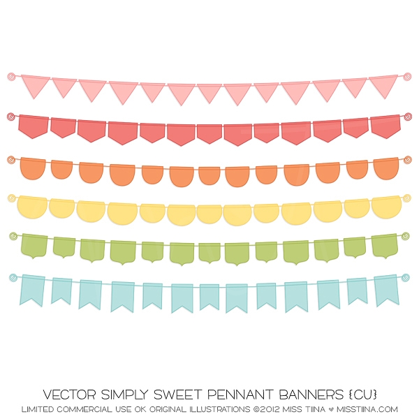Simply Sweet Pennant Banners CU