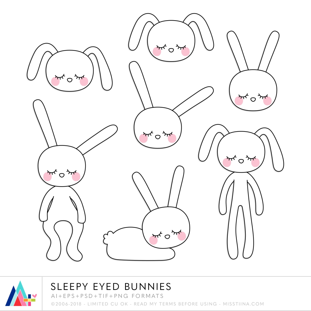 Sleepy Eyed Bunnies CU