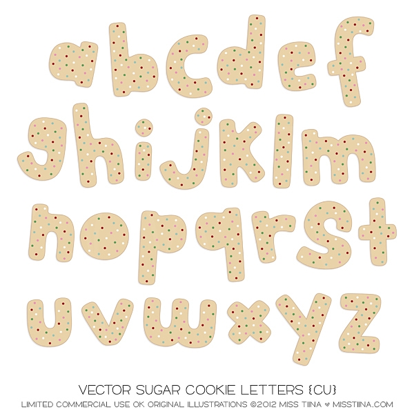 Christmas Sweets Sugar Cookie Letters CU