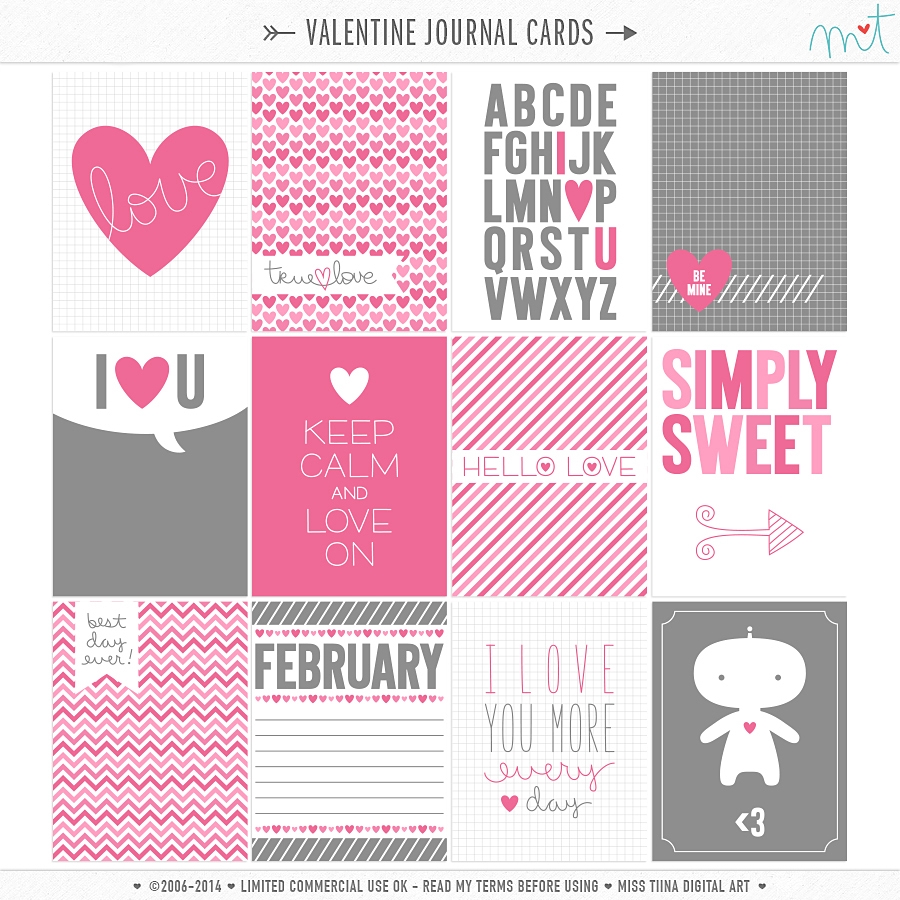 Valentine Journal Cards CU
