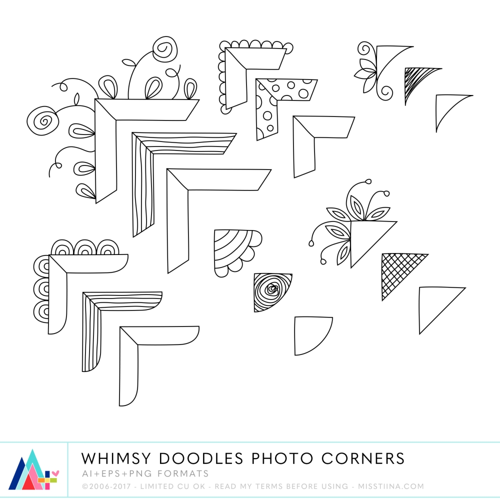 Whimsy Doodles Photo Corners CU