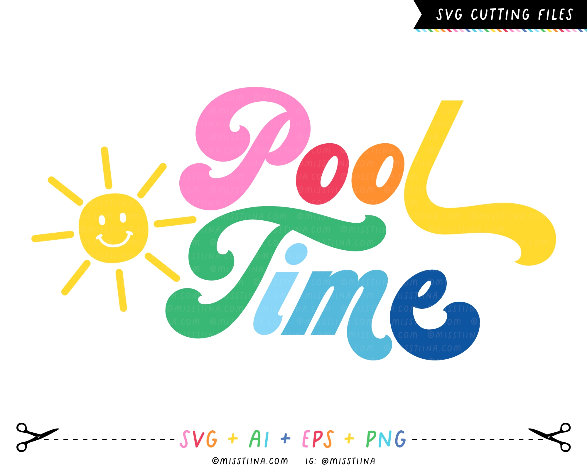 Miss Tiina Svg Cutting Files Pool Time Svg