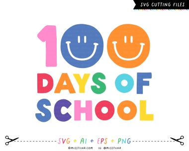 Rainbow 100 Days of School SVG
