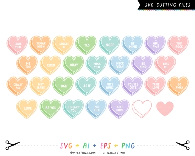 Candy Hearts SVG
